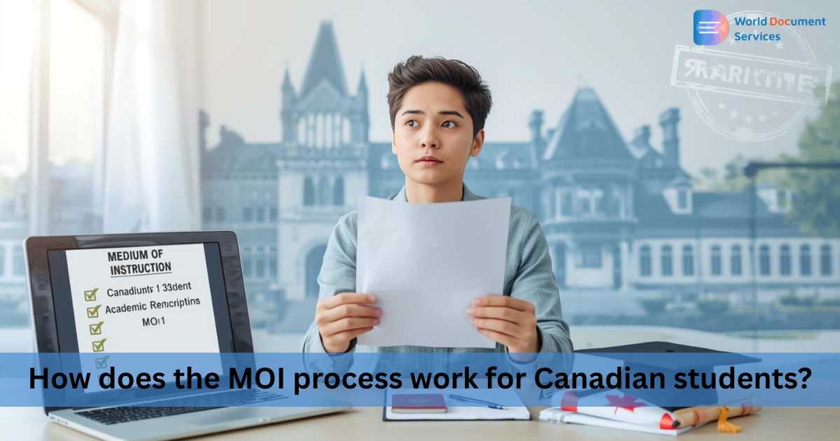 How does the MOI process work for Canadian students?