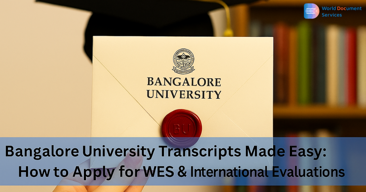 Bangalore University Transcripts Made Easy How to Apply for WES & International Evaluations