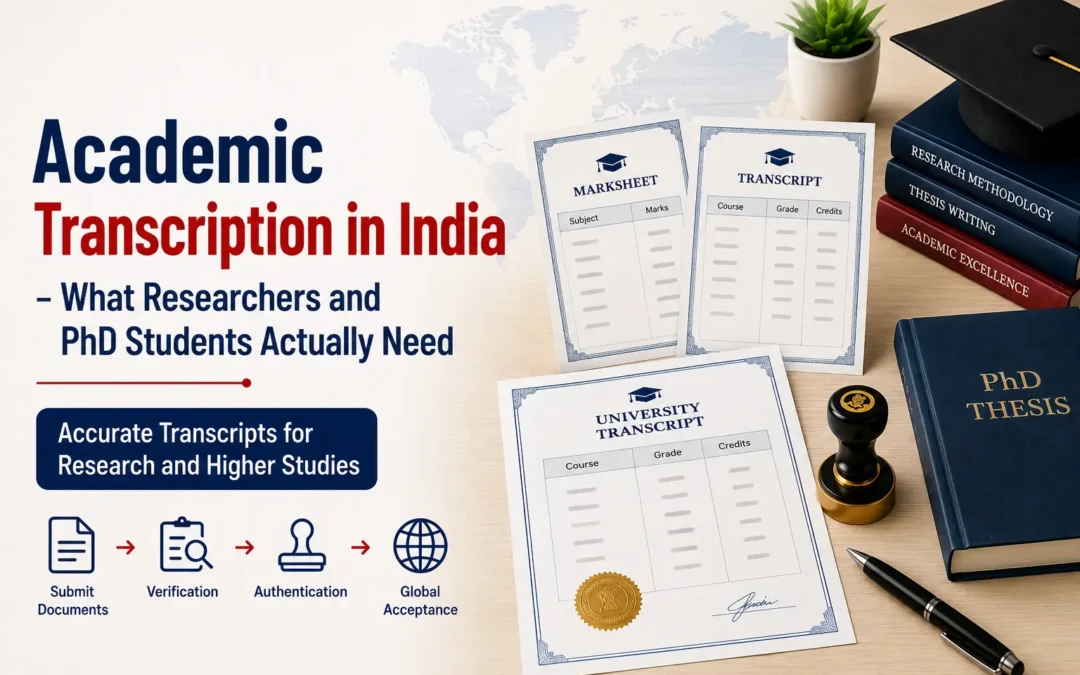 Academic Transcription in India – What Researchers and PhD Students Actually Need